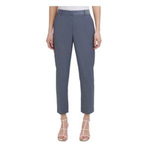 DKNY Womens Blue Stretch Zippered Pocketed Mid Rise Ankle Wear To Work Pants 16